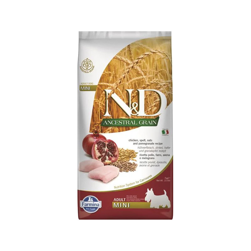 Farmina N&D dog AG adult mini, chicken, spelt, oats & pomegranate 7 kg