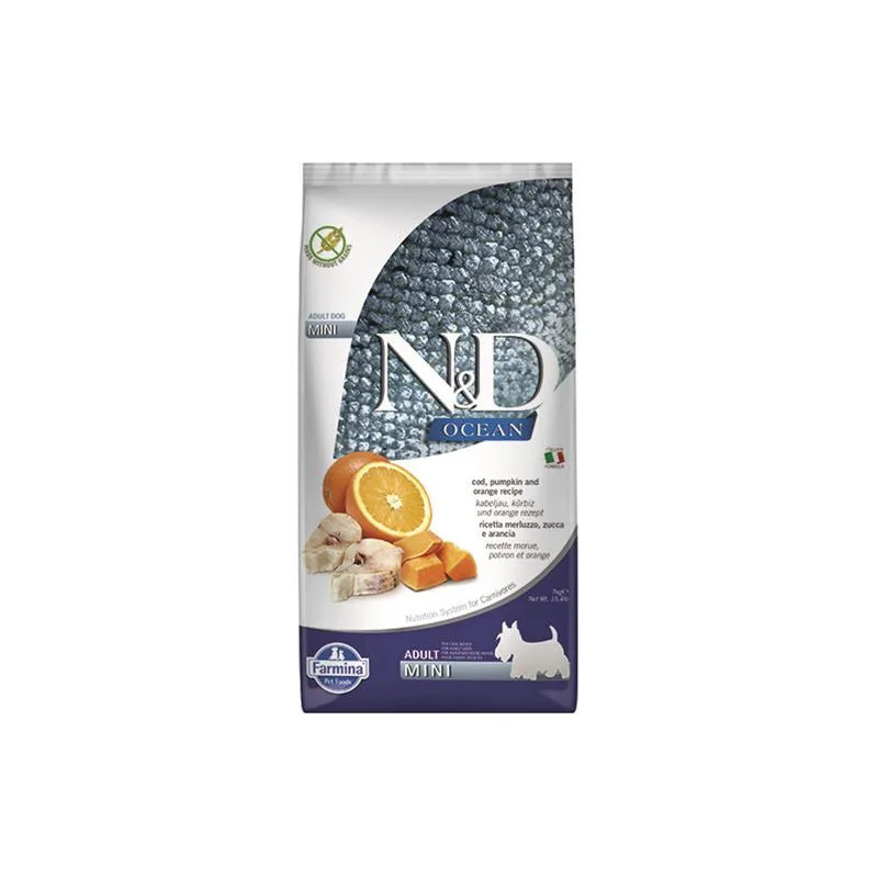 Farmina N&D dog OCEAN PUMPKIN (GF) adult mini, codfish & orange 7 kg