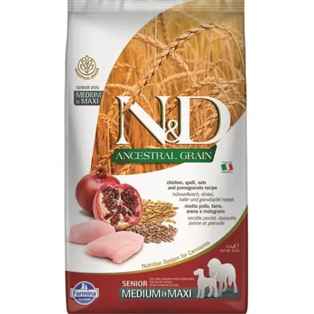 Farmina N&D dog AG senior medium & maxi, chicken, spelt, oats & pomegranate 2,5 kg