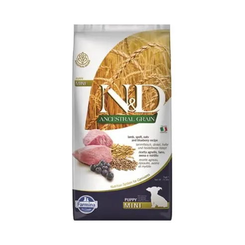 Farmina N&D dog AG puppy mini, lamb, spelt, oats & blueberry 7 kg