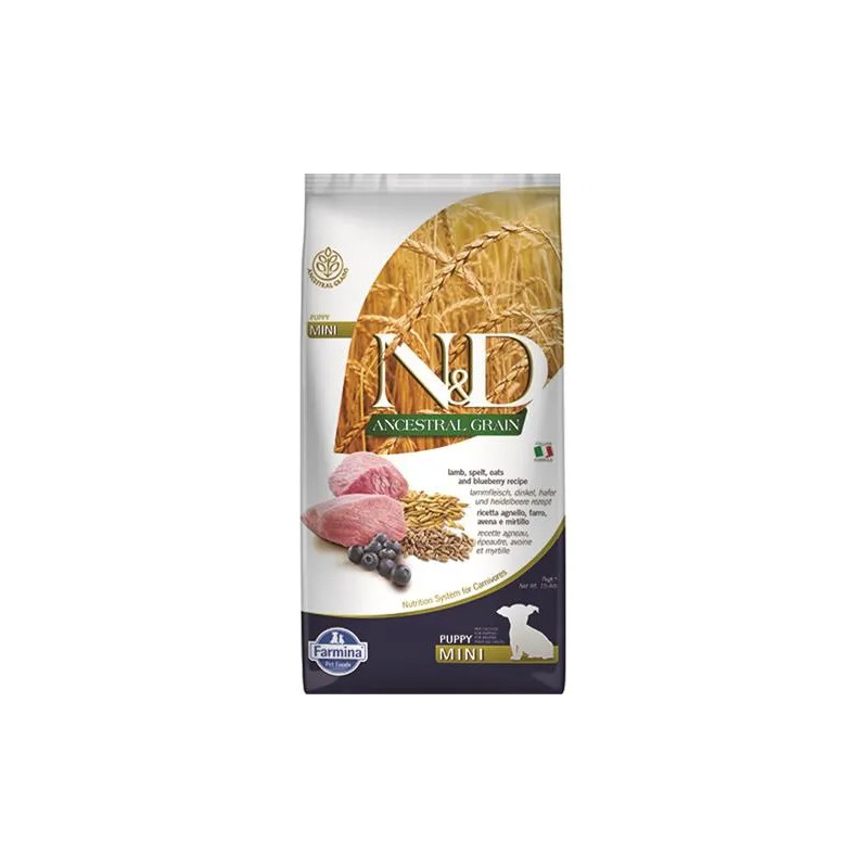 Farmina N&D dog AG puppy mini, lamb, spelt, oats & blueberry 7 kg