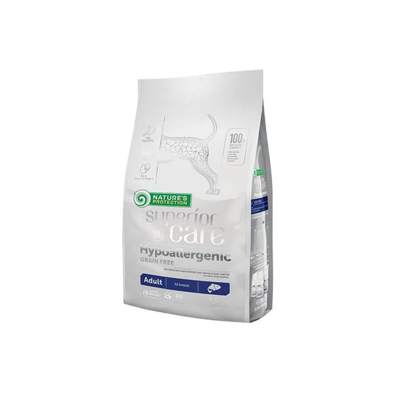 Natures P Superior care dog GF adult Hypoallergenic salmon all breed 1,5 kg