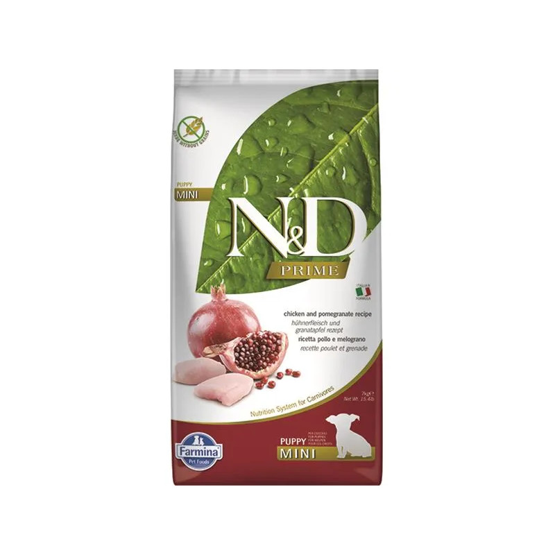 Farmina N&D dog PRIME (GF) puppy mini & medium, chicken & pomegranate 7 kg
