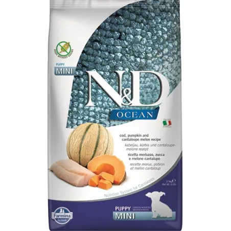 Farmina N&D dog OCEAN PUMPKIN (GF) puppy mini, cod & cantaloupe melon 2,5 kg