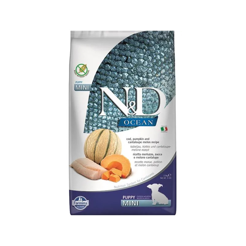 Farmina N&D dog OCEAN PUMPKIN (GF) puppy mini, cod & cantaloupe melon 2,5 kg