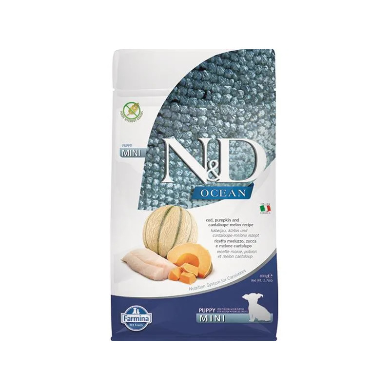 Farmina N&D dog OCEAN PUMPKIN (GF) puppy mini, cod & cantaloupe melon 0,8 kg