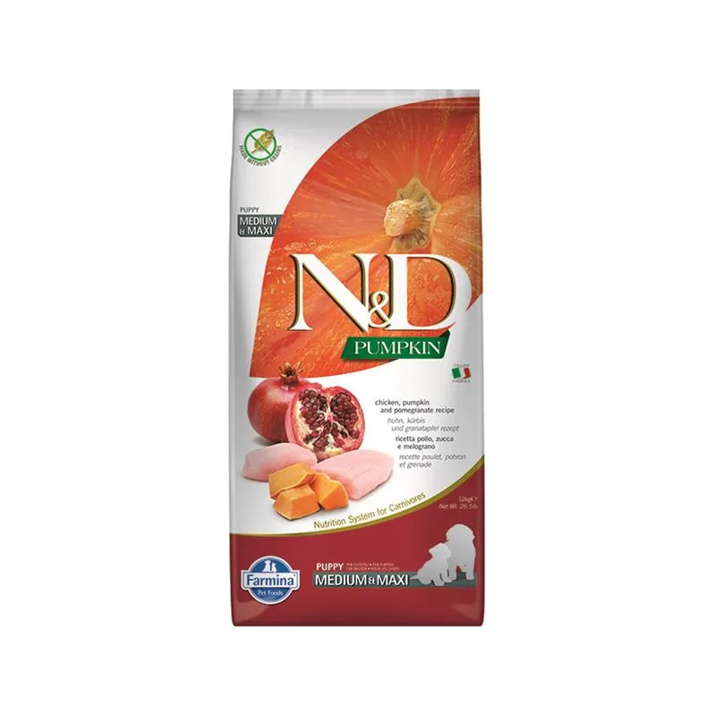 Farmina N&D dog PUMPKIN (GF) puppy medium & maxi, chicken & pomegranate 12 kg