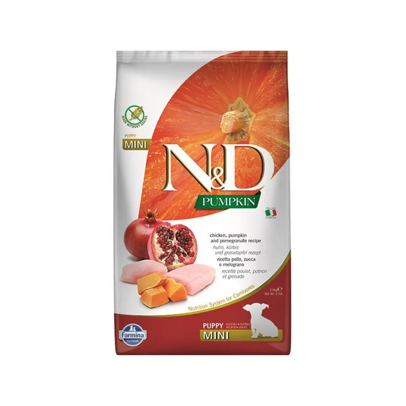 Farmina N&D dog PUMPKIN (GF) puppy mini, chicken & pomegranate 2,5 kg Farmina N&D dog PUMPKIN (GF) puppy mini, chicken & pomegranate 2,5 kg