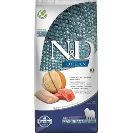 Farmina N&D dog OCEAN (GF) adult giant maxi, salmon, cod & cantaloupe melon 12 kg