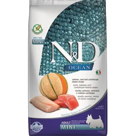 Farmina N&D dog OCEAN (GF) adult mini, salmon, cod & cantaloupe melon 2,5 kg