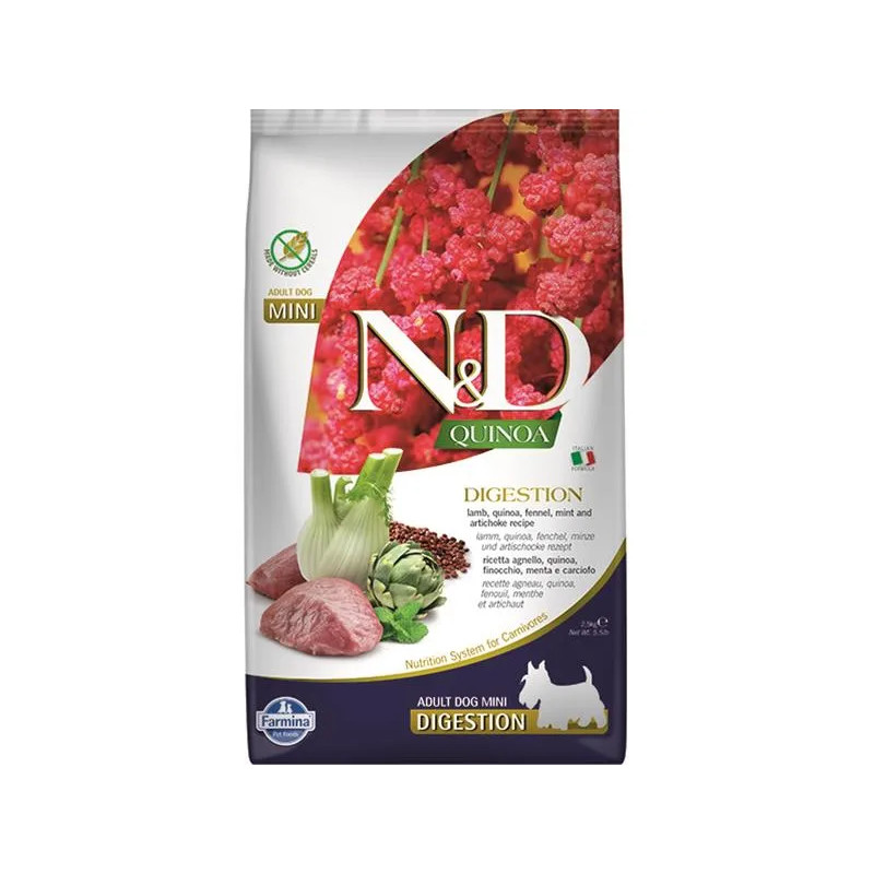 Farmina N&D dog QUINOA (GF) adult mini, digestion, lamb 2,5 kg