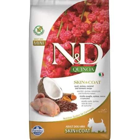 Farmina N&D dog QUINOA (GF) adult mini, skin & coat, quail & coconut 2,5 kg