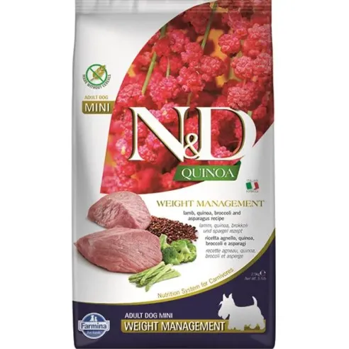 Farmina N&D dog QUINOA (GF) adult mini, weight managment, lamb 2,5 kg