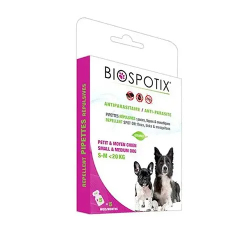 BIOGANCE Biospotix Dog spot-on S-M s repelentným účinkom 5 x 1 ml  (do 20 kg)