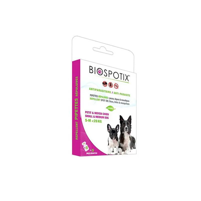 BIOGANCE Biospotix Dog spot-on S-M s repelentným účinkom 5 x 1 ml (do 20 kg)