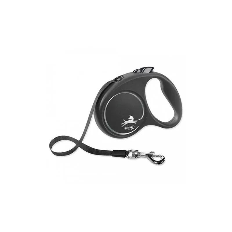 Vodítko Flexi Black Design páska M 5 m čierne (do 25 kg)