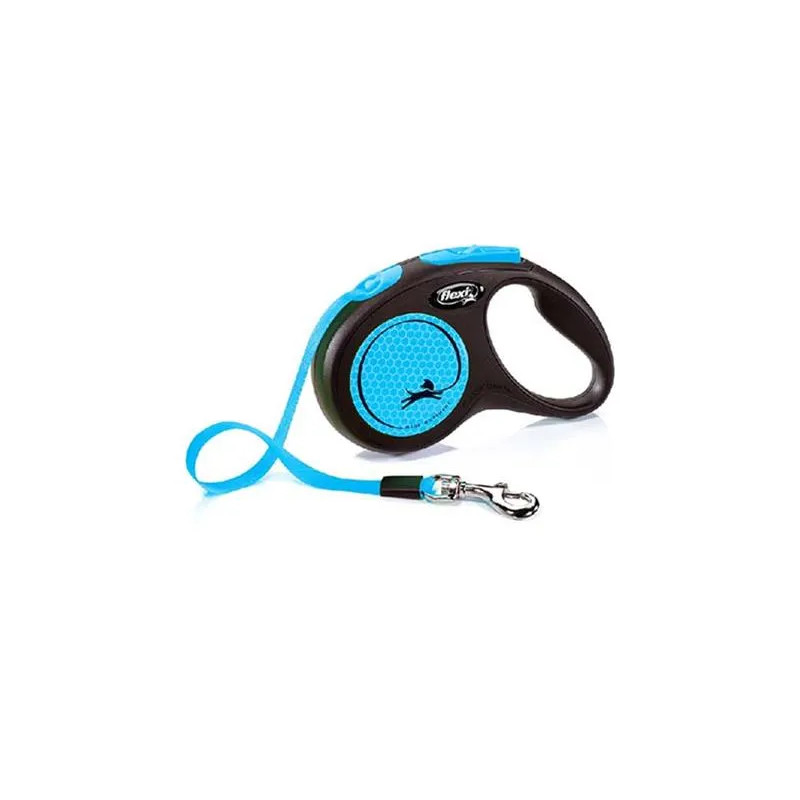 Vodítko Flexi New Neon páska M 5 m modré (do 25 kg)