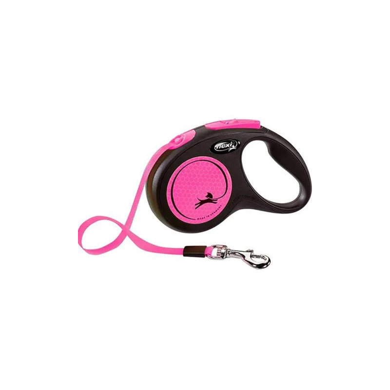 Vodítko Flexi New Neon páska S 5 m ružové (do 15 kg)