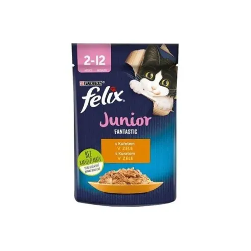 Nestlé FELIX Fantastic cat junior kura želé kapsička 26x85 g