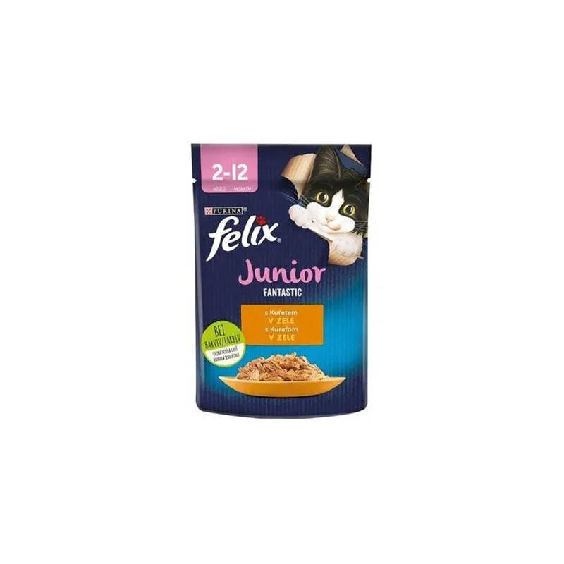 Nestlé FELIX Fantastic cat junior kura želé kapsička 26x85 g
