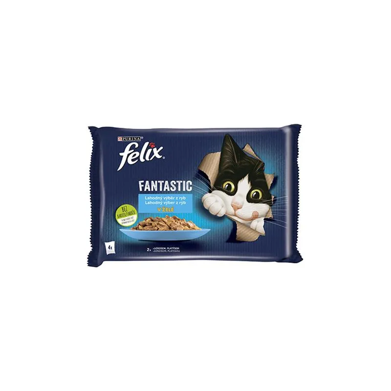 Nestlé FELIX Fantastic cat Multipack losos&platesa želé kapsička 4x85 g