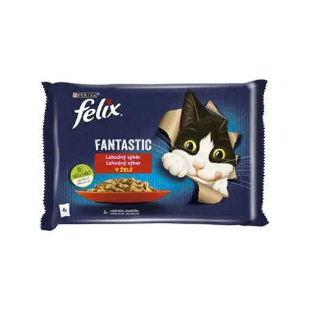 Nestlé FELIX Fantastic cat Multipack králik&jahňa želé kapsička 4x85 g