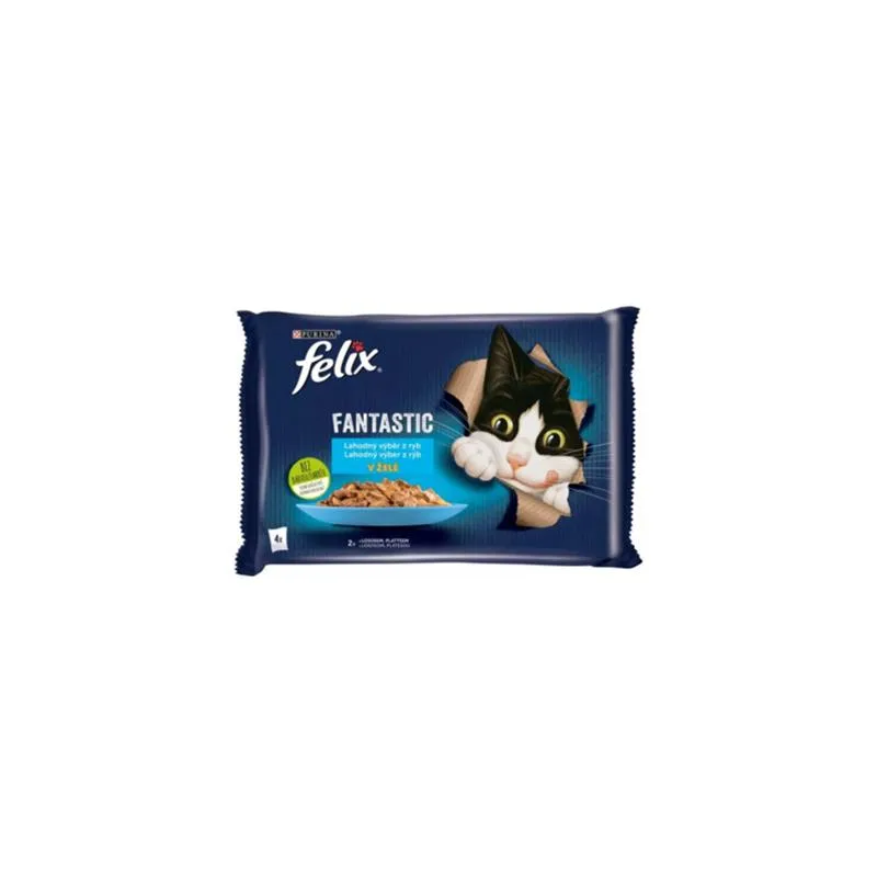 Nestlé FELIX Fantastic cat Multipack výber z rýb želé kapsička 4x85 g