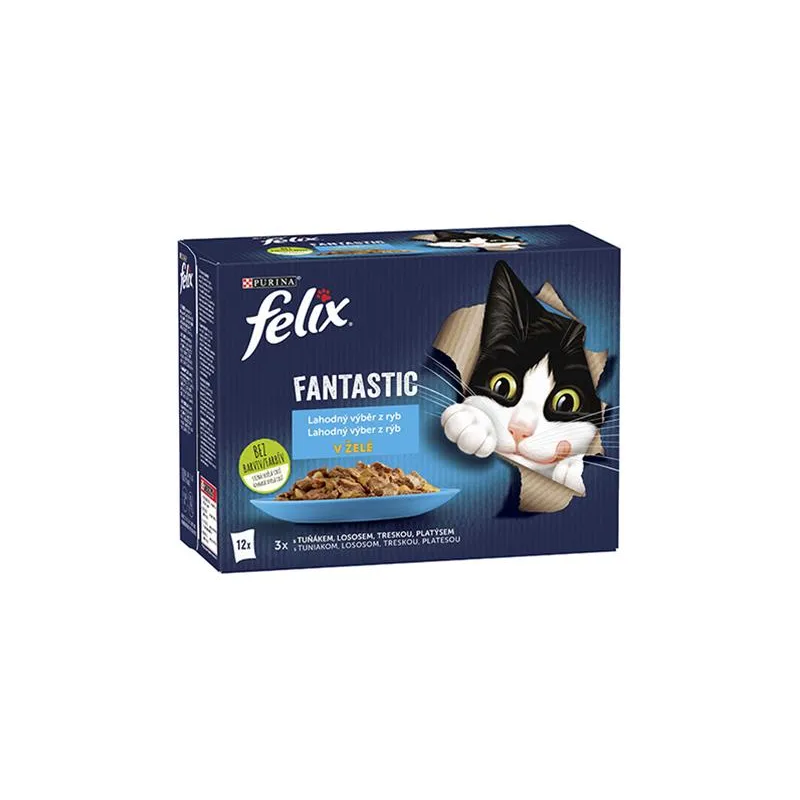 Nestlé FELIX Fantastic cat Multipack výber z rýb želé kapsička 12x85 g
