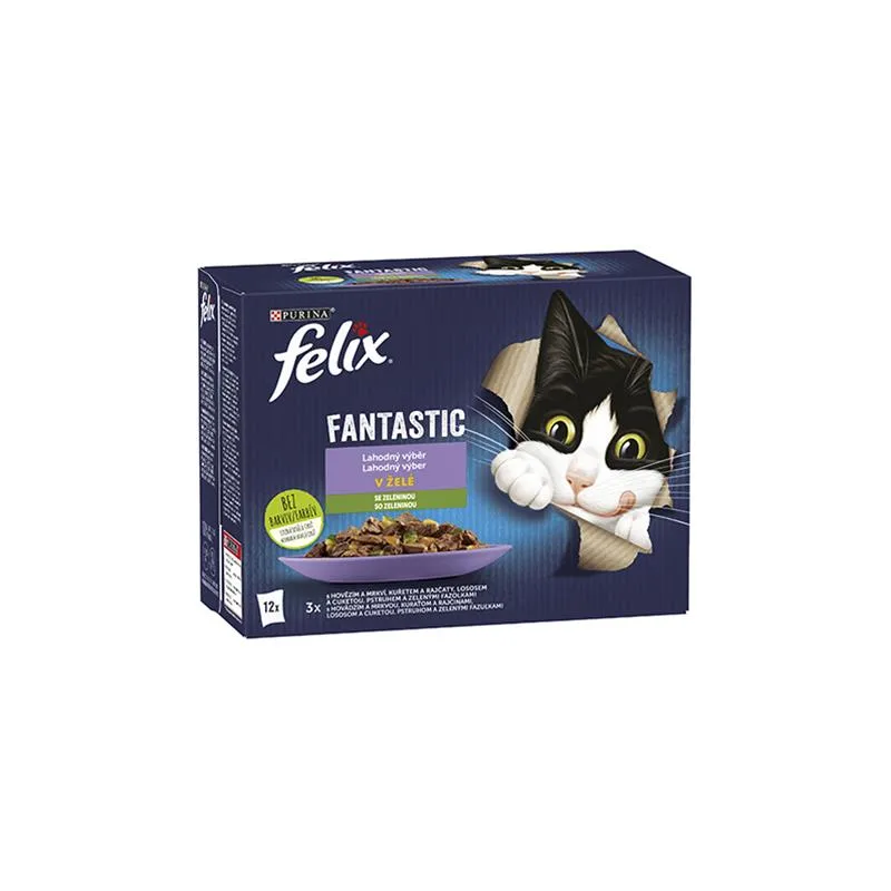 Nestlé FELIX Fantastic cat Multipack výber so zeleninou želé kapsička 12x85 g Nestlé FELIX Fantastic cat Multipack výber so zeleninou želé kapsička 12x85 g