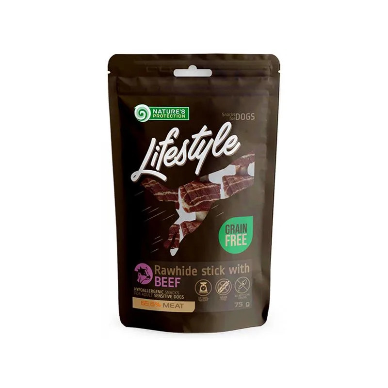 Pamlsok Natures P Lifestyle dog rawhide foaming sticks with beef 12x75 g