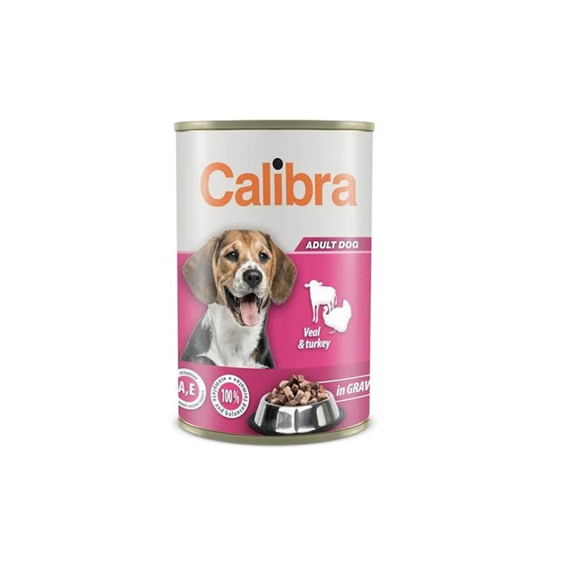 Calibra KONZERVA dog Adult Teľacie & morčacie v omáčke 1240 g