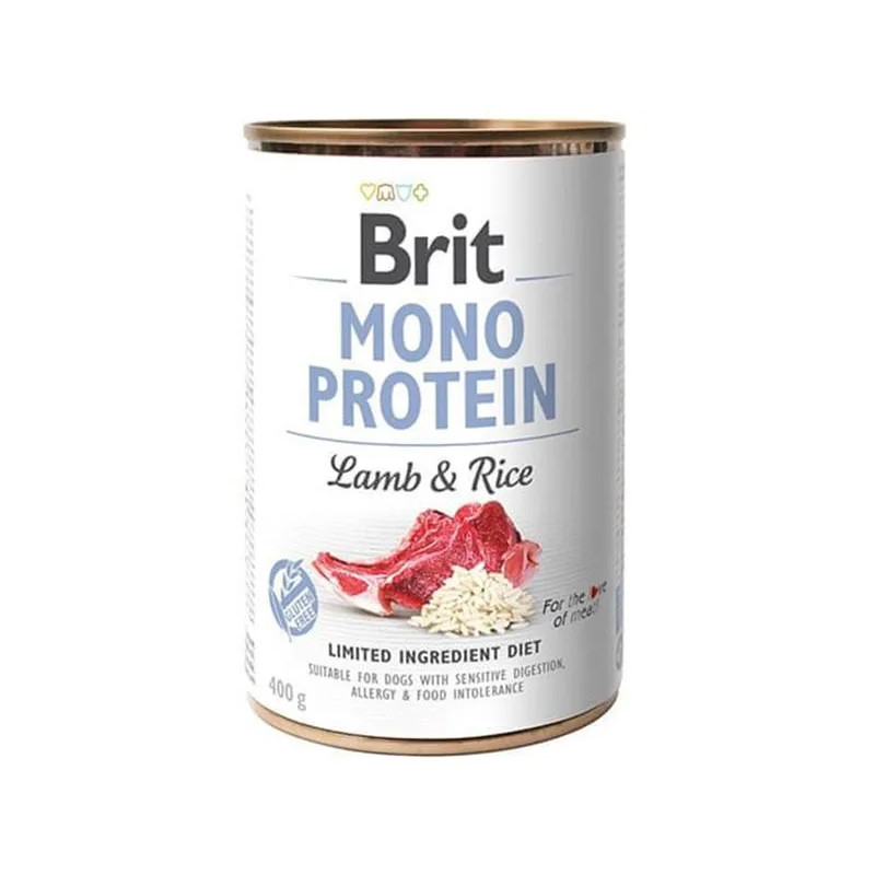 Brit Mono Protein Lamb & Brown Rice 400 g konzerva