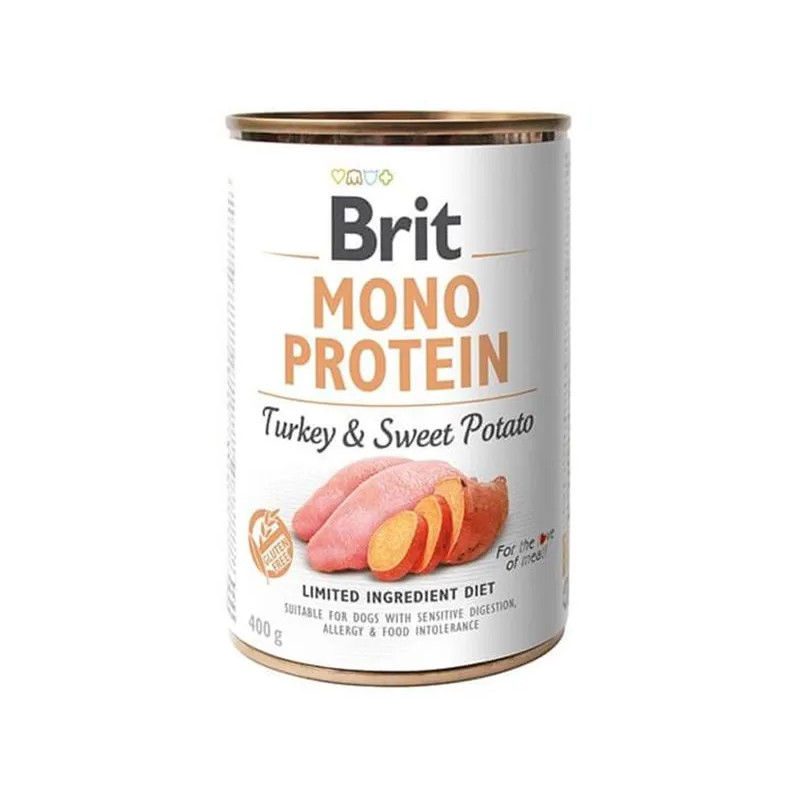 Brit Mono Protein Turkey & Sweet Potato 400 g konzerva