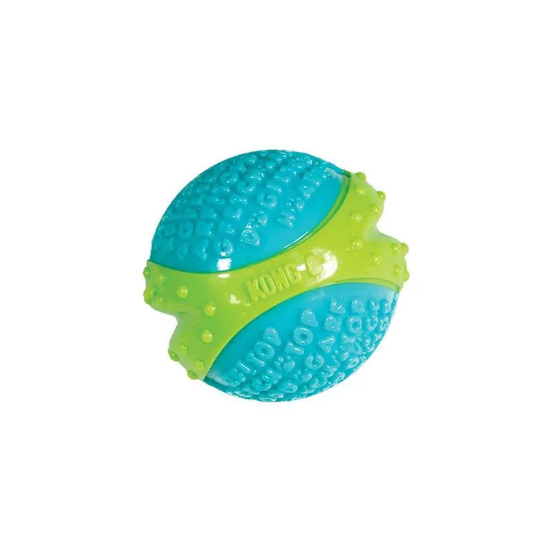 Hračka Kong Dog Corestrength Lopta, zeleno-modrá, guma, L - 7 cm