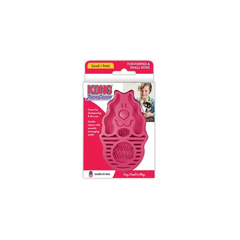Hrebeň Kong gumový ZoomGroom ružový L - 11,5 × 7 × 2,5 cm Hrebeň Kong gumový ZoomGroom ružový L - 11,5 × 7 × 2,5 cm