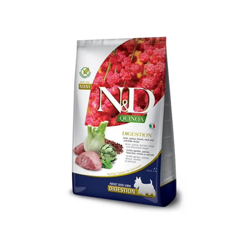 Farmina N&D dog QUINOA (GF) adult mini,digestion, lamb 0,8 kg