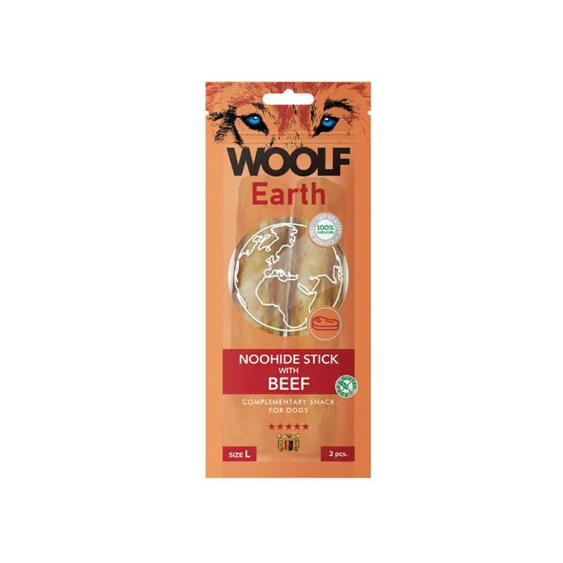 Pamlsok Woolf Dog Earth NOOHIDE L Sticks with Beef 85 g