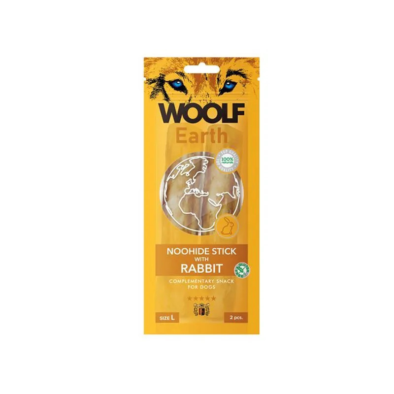 Pamlsok Woolf Dog Earth NOOHIDE L Sticks with Rabbit 85 g