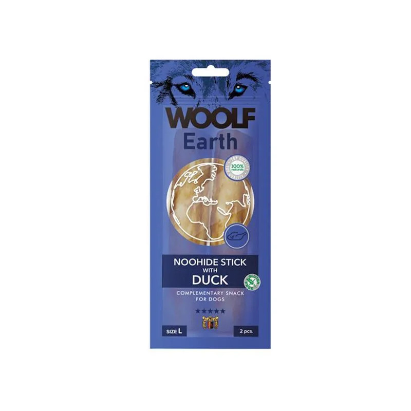 Pamlsok Woolf Dog Earth NOOHIDE L Sticks with Duck 85 g