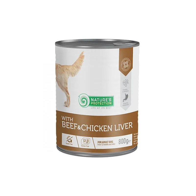 Natures P KONZERVA dog adult Beaf & Chicken liver 800 g