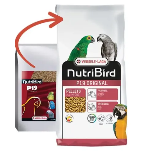 VL NutriBird P19 Original- extrudy pre chov, preperovanie a zvýšené nároky veľkých papagájov s tuzemským ovocím 10kg