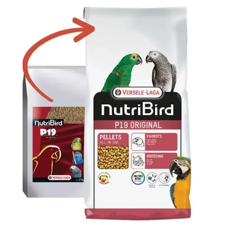 VL NutriBird P19 Original- extrudy pre chov, preperovanie a zvýšené nároky veľkých papagájov s tuzemským ovocím 10kg