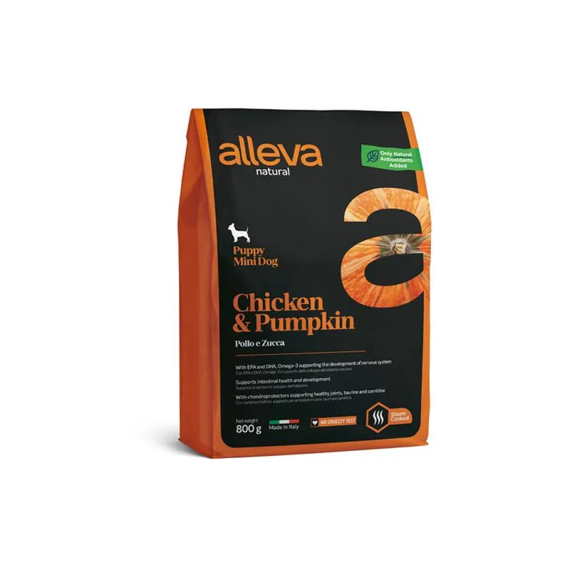 Alleva NATURAL dog puppy mini chicken & pumpkin 0,8 kg