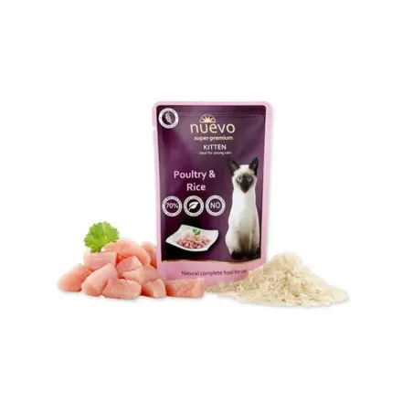 NUEVO cat Kitten Poultry with Rice bal. 16 x 85 g kapsičky