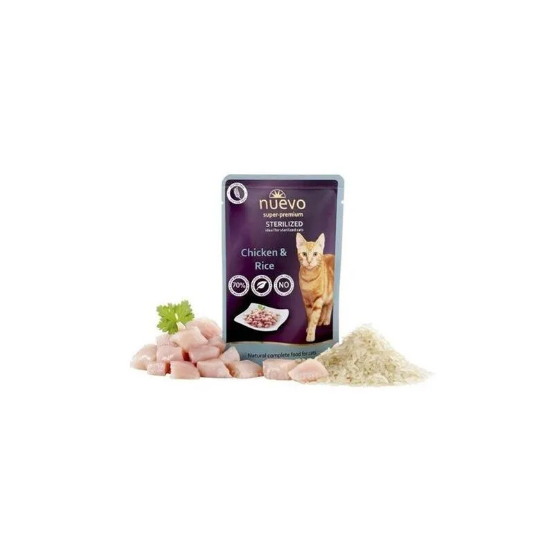 NUEVO cat Sterilized Chicken with Rice bal. 16 x 85 g kapsičky