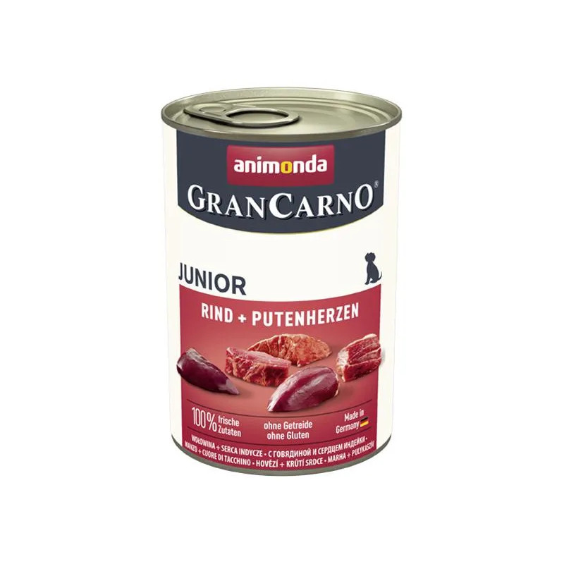 Animonda GRANCARNO® dog junior hovädzie a morčacie srdiečka bal. 6 x 400g konzerva