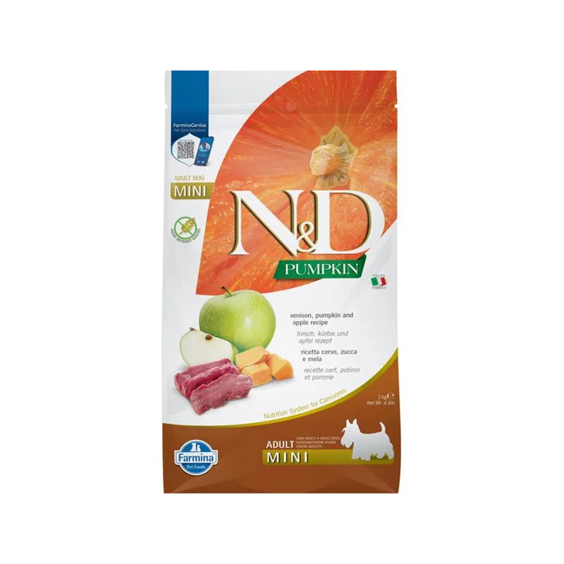Farmina N&D dog PUMPKIN (GF) adult mini, venison & apple 2 kg
