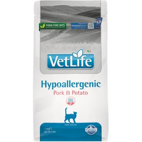 Farmina Vet Life cat hypoallergenic, pork & potato 1,5  kg