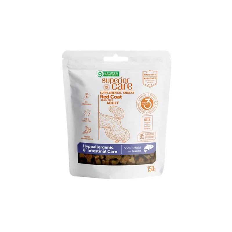 Pamlsok Natures P Superior Care red dog Hypoallergenic & Intestinal Care Grain free Salmon 150 g Pamlsok Natures P Superior Care red dog Hypoallergenic & Intestinal Care Grain free Salmon 150 g