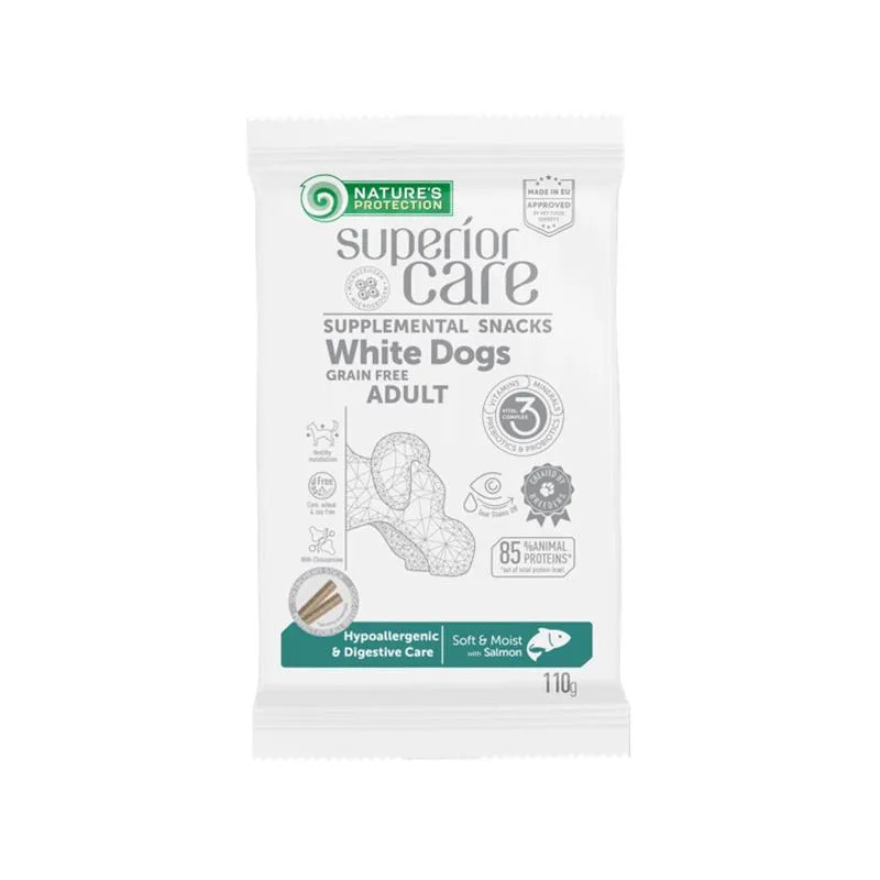 Pamlsok Natures P Superior Care white dog Hypoallergenic & Digestive Care Grain free Salmon 110 g